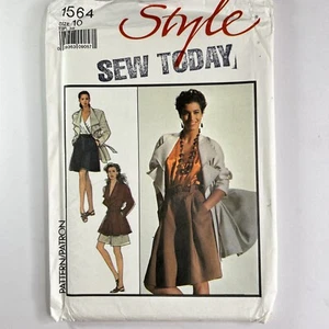Style 1564 Trench Rain Loose Jacket Coat Shorts Ladies New Uncut Pattern - Picture 1 of 15