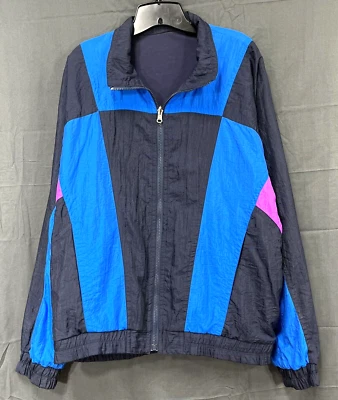 DE COLECCIÓN HEAD SPORTS WEAR Azul Marino/Multi Cremallera Completa Para Hombre REVERSIBLE Cortavientos/Chaqueta M Foto 1 de 4