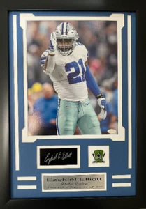 Dallas Cowboys Ezekiel Elliott 8x10 Photo W/ team pin & engraved signature - Picture 1 of 1