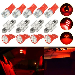 13Pcs Red LED Lights Car Interior Package Bulbs Kits Dome Map License Plate Lamp - Bild 1 von 12
