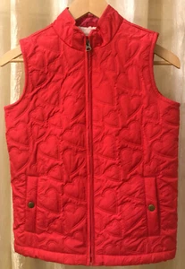 Girls Gap Kids ~ XL 12/14 Quilted Fleece Lined Pink Vest Hearts - Picture 1 of 4