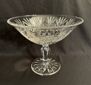 WATERFORD CRYSTAL 8 1/2" HIGH COMPOTE "NEWCASTLE" PATTERN BOWL CLEAR - Picture 1 of 8