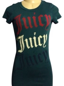Juicy Couture Aquamarin Casual Cotton Logo Tee Top Petite Gr. XS - Bild 1 von 3