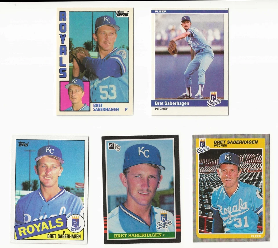 Lote de tarjetas de novato Brett Saberhagen - Los 5 Topps/Fleer/Donruss de radiocontrol Foto 1 de 2