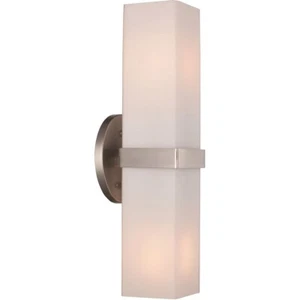 TRANS GLOBE Lighting 21362 JASPER 15" VERTICAL Wall Sconce Br Nickel White Glass - Picture 1 of 6