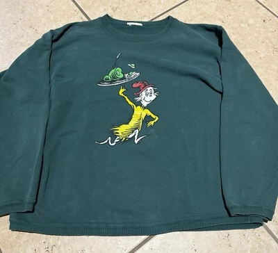 Sudadera De Colección Sam Dr Seuss Verde Cuello Redondo Huevos Verdes Y Jamón - Mujer M Foto 1 de 4