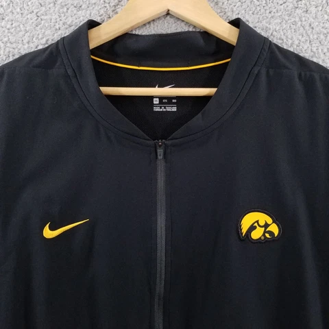 Iowa Hawkeyes Full Zip Jacket Nike Men 3XL Black Vented Windbreaker Golf Blade Cover