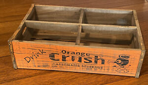 Orange CRUSH Wood Soda Crate Vintage Style