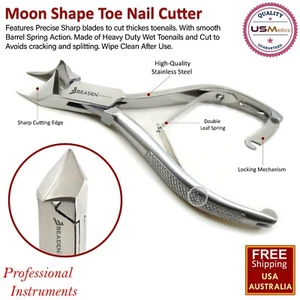 Moon Shape Toe Nail Clipper Chiropody Thick Nail Cutter Nipper 14cm BEADEN® - Picture 1 of 7