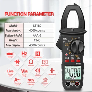 Zangen Multimeter AC&DC Zangenmessgerät Stromzange Zangenamperemeter TRMS - Bild 1 von 12