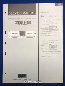 Original Sansui D-99D / Casete Deck Manual de Servicio - Imagen 1 de 1