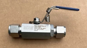 DK-Lok 1/2" Stainless Steel Quarter Turn Ball Valve: V81C-D8TEPTFLD-S New - Picture 1 of 2