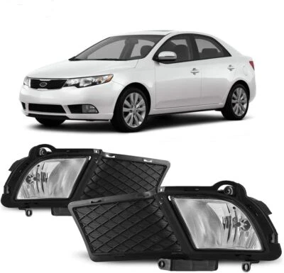 Pair Clear Len Fog Lights for 2010-2012 Kia Forte Sedan Projectors Driving Lamps - Image 1 of 4