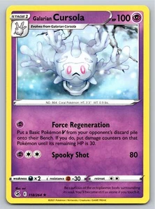 Galarian Cursola 118/264 Rare Fusion Strike Pokemon Card - NM Near Mint - Picture 1 of 2