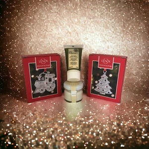 Perlier Olivarium Hand & Body Creams + 2 LENOX Ornaments Christmas Gift Set BNIB - Picture 1 of 16