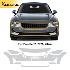 For Polestar 2 2021-2024 Front Bumper Precut Paint Protection Film Clear PPF TPU - Picture 1 of 15