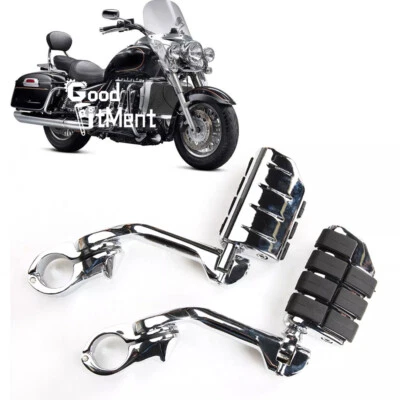 Barra de choque de 1-1/4" carretera clavijas de pie cromadas para Triumph Rocket 3 Touring Classic Foto 1 de 4