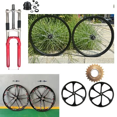 DONSP1986 26" Bike Red Fork w/Headset, 1-1/8" Threadless & Wheelset w/Freewheel - Image 1 of 4