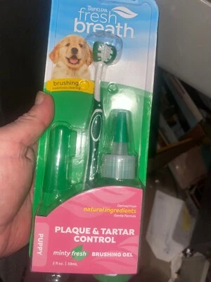 TropiClean Fresh Breath. Puppy ToothBrush & Brushing Gel - Image 1 of 3