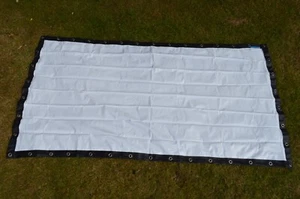 Große Frontprojektionsleinwand 7' x 4' mit Ösen und Kunstleder Softcase - Bild 1 von 6