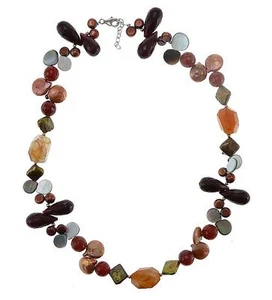 Edelstein-Halskette Verschluss 925-iger Sterlingsilber 49-50 cm, Farbwahl - Bild 1 von 4