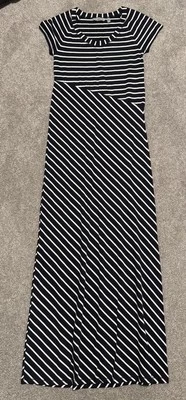 Maxi Vestido Camiseta Athleta Mujer Rayas Blanco y Negro Talla XS NUEVO SIN ETIQUETAS Foto 1 de 4