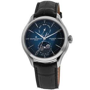 Neu Baume & Mercier Clifton Automatik Mondphase blaues Zifferblatt Herrenuhr 10593 - Bild 1 von 5
