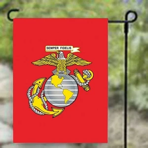 Bandera de jardín de 12x18 pulgadas de los Marines de Estados Unidos - doble cara, diseño Semper Fidelis - Imagen 1 de 1