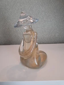 ARCHIMEDE SEGUSO MURANO ART GLASS ORIENTAL GOLD FIGURINE KNEELING BEAUTIFUL - Picture 1 of 5