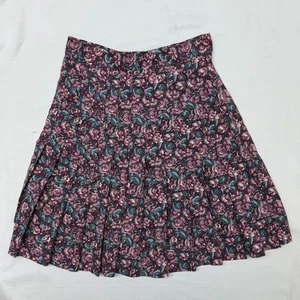 Vtg LAURA ASHLEY Sz 6 Cotton Wool Blend Floral Pleated Tennis Skirt Cottage Core - Picture 1 of 7