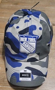 NUEVO New York Rangers Azul Gris Camuflado Sombrero Papá No Estructurado Correa Ajustable NHL - Imagen 1 de 6