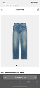 Seekings 98 FIT JEANS IN INDIGO DUST WASH Sz 31 Denim - Picture 1 of 6