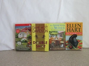 4 Cozy Mystery Book Lot-Carlisle,Burdette,Hart, Davidson - Picture 1 of 8