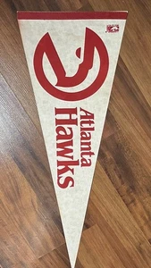 Atlanta Hawks Vintage Full Size ��Pennant NBA anni 80 feltro banner bandiera - Foto 1 di 2