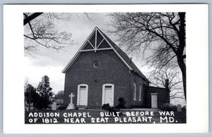 RPPC ADDISON CHAPEL SEAT PLEASANT MARYLAND MD BUILD BEFORE WAR OF 1812 POSTCARD - Picture 1 of 2