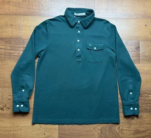 Neu ohne Etikett Criquet langärmliges Poloshirt Herren Größe Medium grün 100 % Pima-Baumwolle - Bild 1 von 10