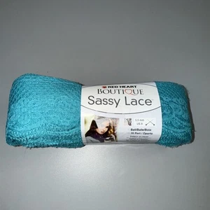 NEW Red Heart Boutique Sassy Lace 27 yards (Turquoise) Bora Bora Lot 318 - Picture 1 of 7