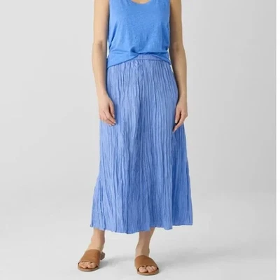 Falda para mujer Eileen Fisher seda triturada ultramar acampanada talla mediana nueva con etiquetas Foto 1 de 4