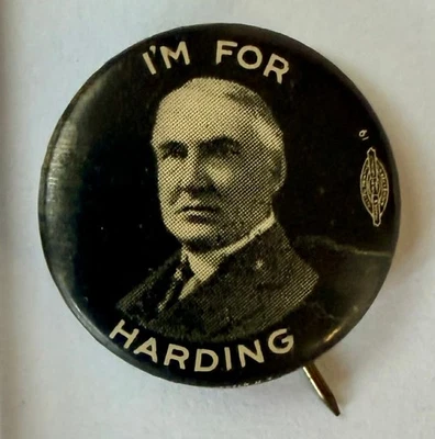 Less Common Warren G. Harding 1920 Campaign Button – “I’M FOR HARDING” Slogan - Image 1 of 4