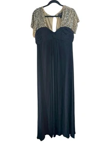 JS BOUTIQUE Formal Dress Plus Size 16 Jeweled Cap Sleeve Slight Plunge Glam New - Picture 1 of 16