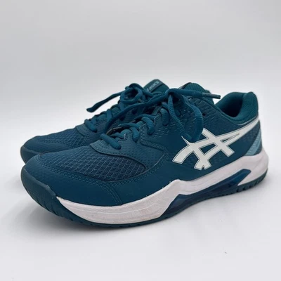 Tênis de corrida ASICS masculino EUA 7 GEL-Dedicate 8 azul-petróleo branco atlético - Imagem 1 de 4