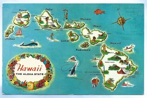 Vintage 1966 Hawaii The Aloha State Postcard Postmarked American Eagle Stamp 6¢ - Picture 1 of 2
