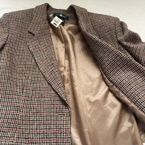 NWT VTG Hunt Club Tweed Blazer 100% Wool Women’s size 8M Green/Red Speckle - Picture 1 of 21