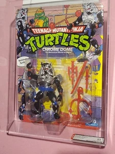 TMNT Teenage Mutant Ninja Turtles Original Chrome Dome MOC AFA 85 Playmates Vtg - Picture 1 of 15