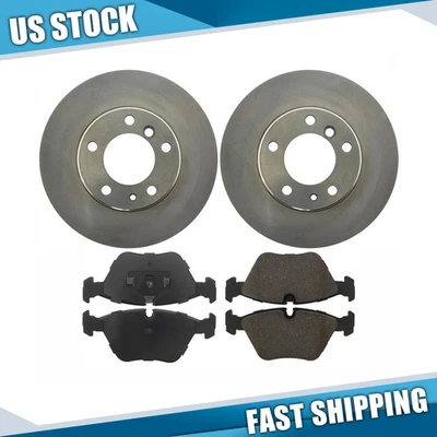 For 1987 1988 1989 - 1992 BMW 735i Front Brake Rotors + Brake Pads Ceramic Kit Foto 1 de 4