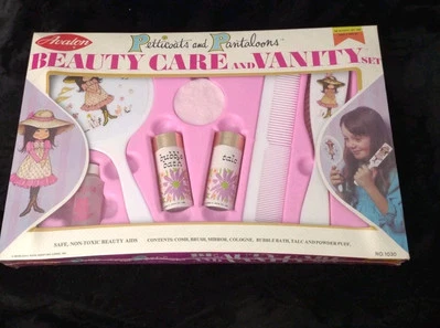 Avalon 1977 enaguas y pantalones belleza juego de tocador infantil espejo cepillo blanco Foto 1 de 4