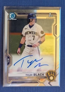 Tyler Black 2021 Bowman Chrome Draft 1st Bowman Rookie Auto #CDA-TB Brewers - Picture 1 of 2