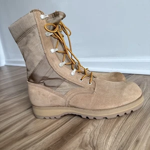 US Military Desert Combat Boots 10 R Vibram Sole Hot Weather Hiking Tan Suede - Bild 1 von 10