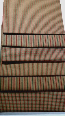 Lote de chatarra de tela de edredón a rayas primitivas de pan de jengibre marrón de colección Foto 1 de 4