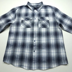 Camisa Badwood Para Hombres 3XL Azul Franela a Cuadros Gráfico Máscara Antirrobo Facial Ropa de Calle - Imagen 1 de 24